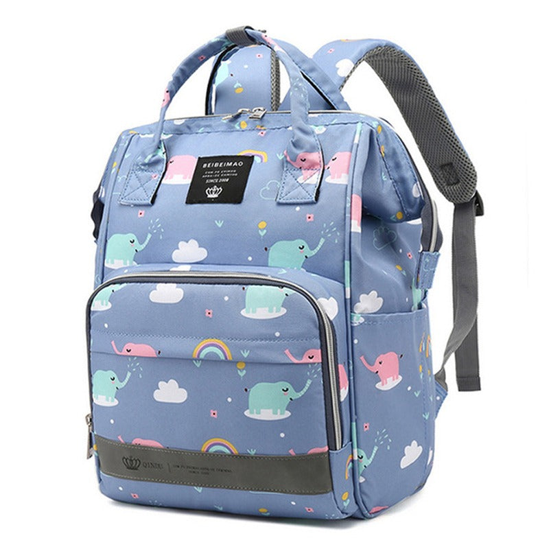 Kids Waterproof Backpack  Elephant Rainbow Pattern Diaper Bag - Product showcase
