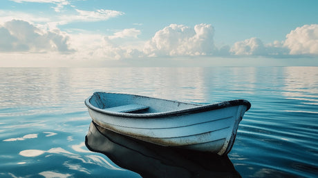 Ocean Mural Wallpaper | Serene Boat at Sea Design