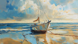 Nautical Mural Wallpaper | Ocean Sailboat at Golden Sunset