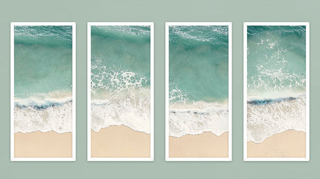 Ocean Mural Wallpaper | Aerial Beach View With Turquoise Waves