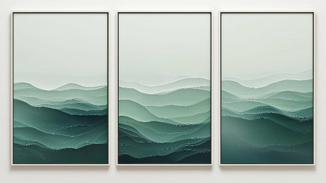 Ocean Waves Mural Wallpaper | Abstract Green Gradient Design