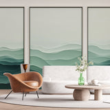 Ocean Waves Mural Wallpaper | Abstract Green Gradient Design