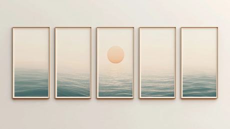 Ocean Mural Wallpaper | Minimalist Sunset Over Calm Waves