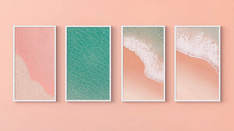 Beach Mural Wallpaper | Turquoise Waters and Pink Sand Design