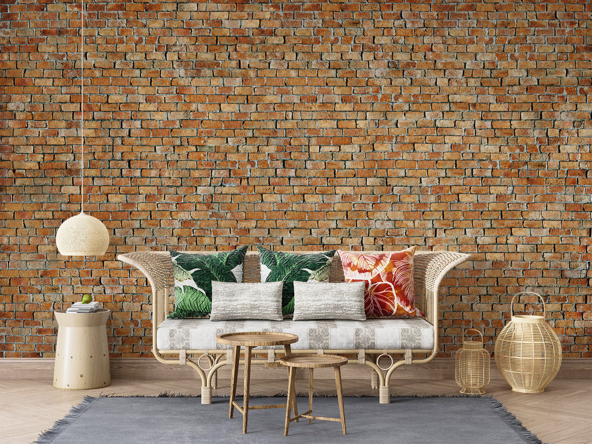 Brick Mural Wallpaper | Industrial Terracotta Design
