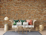 Brick Mural Wallpaper | Industrial Terracotta Design