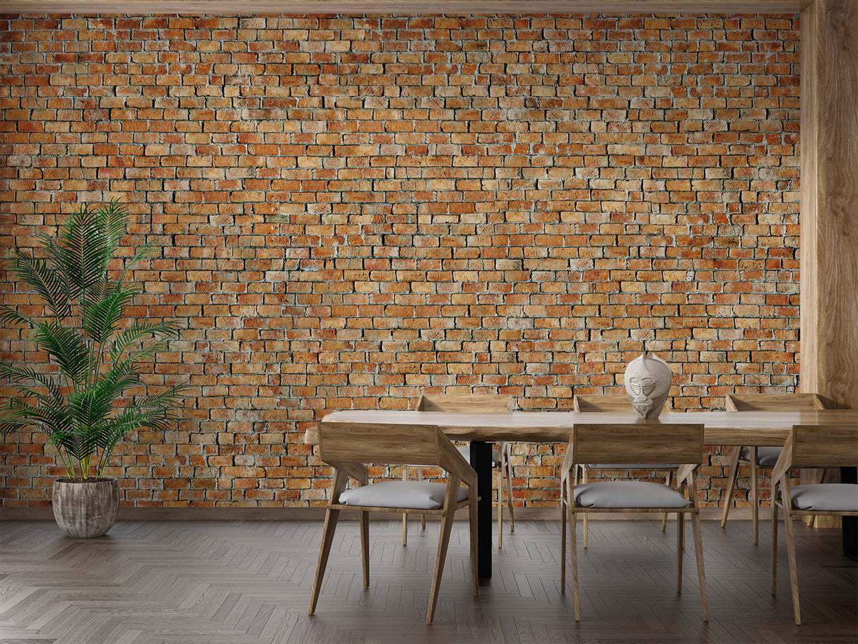 Brick Mural Wallpaper | Industrial Terracotta Design