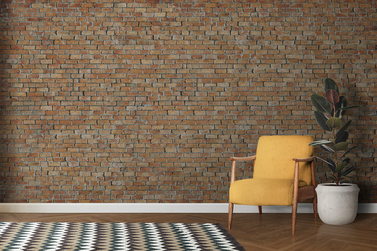 Brick Mural Wallpaper | Industrial Terracotta Design