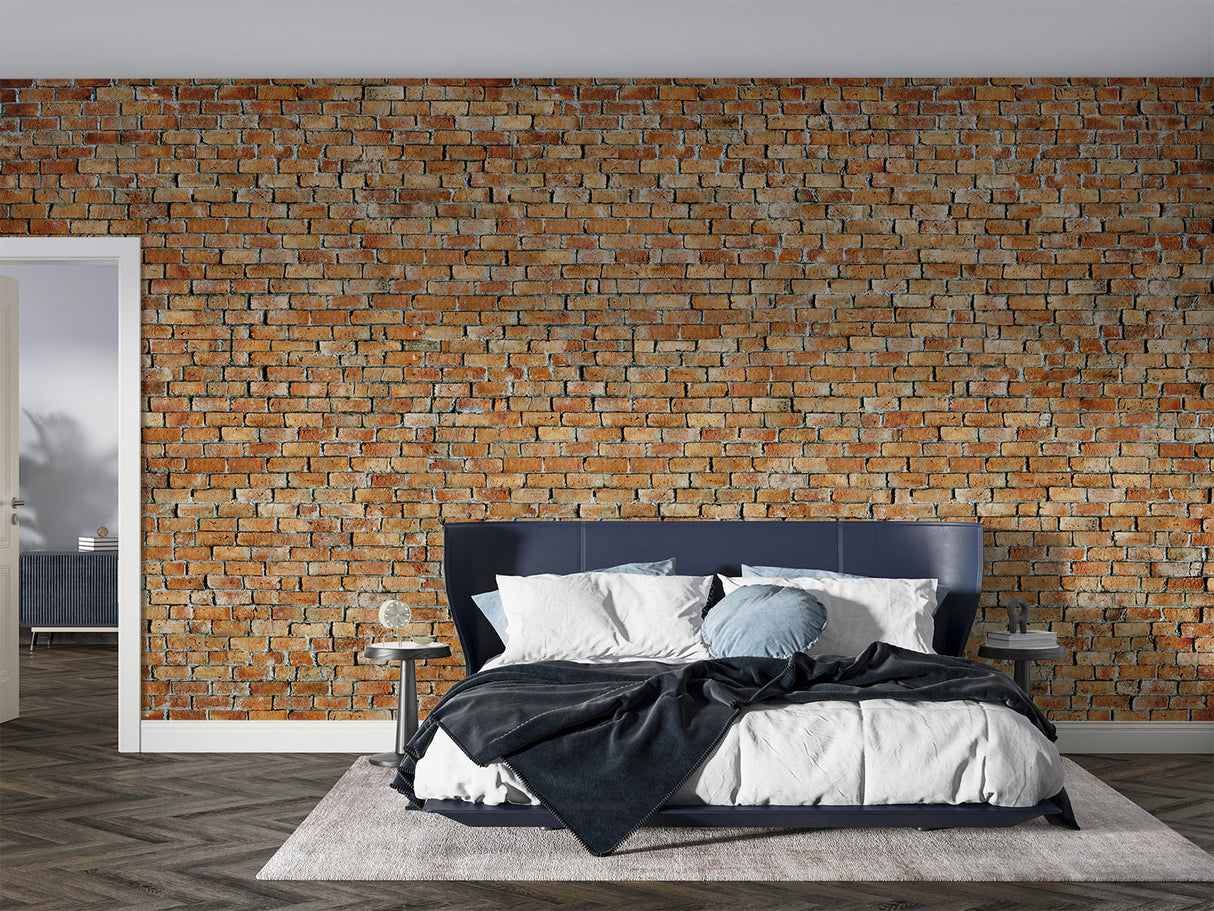 Brick Mural Wallpaper | Industrial Terracotta Design