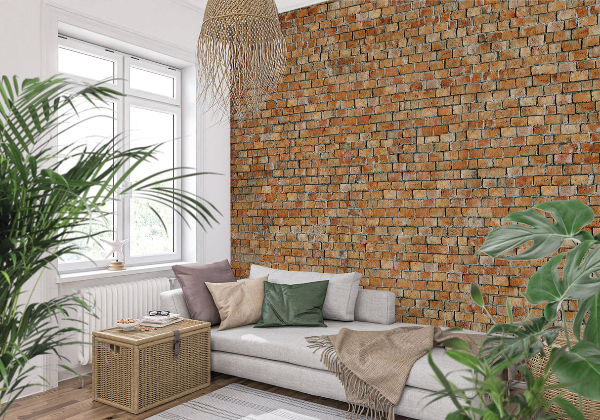 Brick Mural Wallpaper | Industrial Terracotta Design
