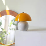Retro Mushroom Table Lamp  Ceramic Orange Dome Design - Detailed view
