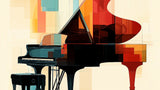 Abstract piano geometric design pattern file showing vibrant color blocks and angular shapes