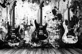 Black and white guitar pattern design file showing detailed art elements
