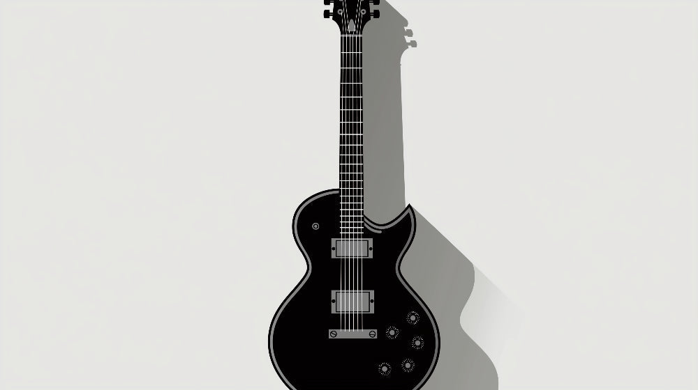 Black electric guitar design file showing detailed instrument pattern on light background