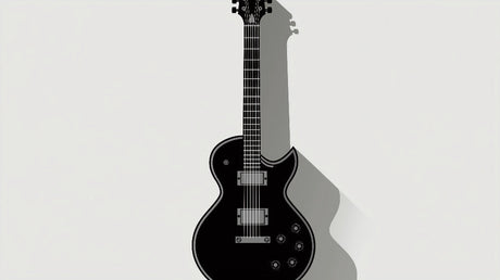 Black electric guitar design file showing detailed instrument pattern on light background