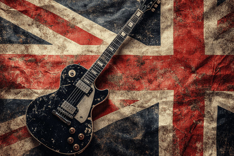Union Jack guitar wallpaper design file showing detailed pattern and authentic vintage texture
