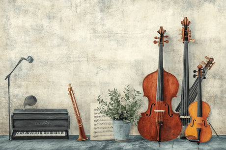 Musical instruments and piano design file showing intricate pattern details