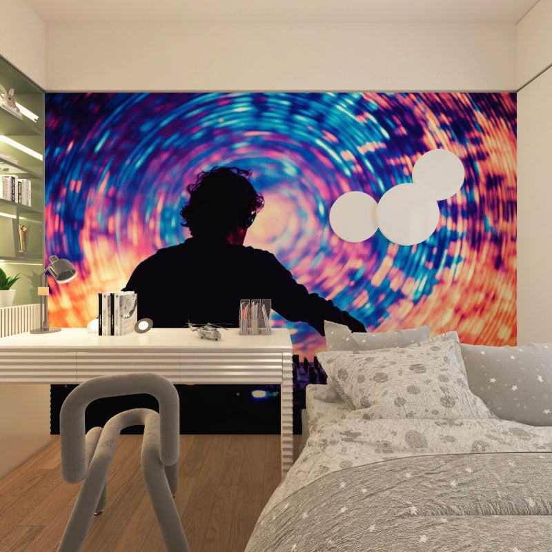 Music wallpaper design making statement in modern home office space