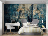Guitar wall mural featured in home music studio with recording equipment