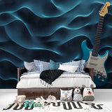 Electric guitar mural making a statement in a music school classroom