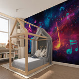 Musical galaxy design brightening up a kid's study corner