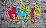 Music Graffiti Wallpaper design file showing vibrant street art pattern with musical elements