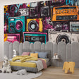 Hip hop music wallpaper transforms teen bedroom with urban style and bold colors