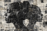 Urban headphones wallpaper design file showing detailed black and white pattern