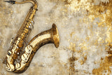 Vintage Gold Saxophone design file showing intricate brass instrument details and textured background