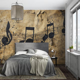 Sheet Music Wallpaper in restaurant dining area creating artistic atmosphere