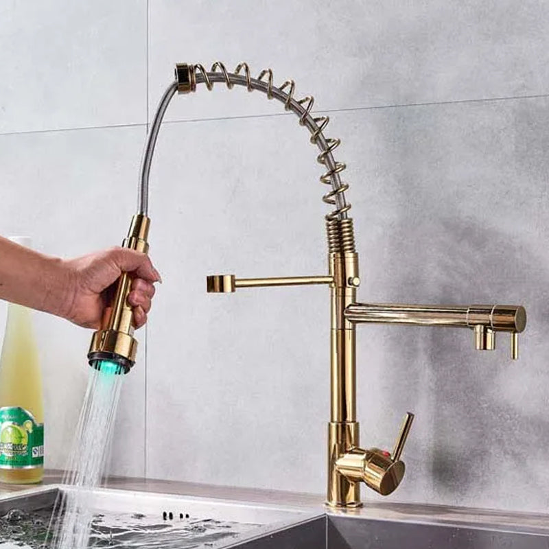Professional Kitchen Faucet  LED Temperature Display Spring Spout - Product detail 5