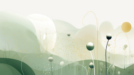 Abstract green watercolor with gold accents design file showing full pattern detail