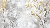 Design file showing intricate golden branches pattern on silver background