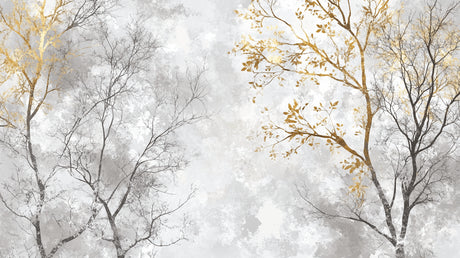 Design file showing intricate golden branches pattern on silver background