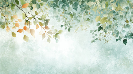 Watercolor green leaves design file showing detailed botanical pattern and soft color transitions