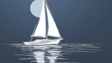 Minimalist sailboat and moon design file showing clean lines and deep navy tones