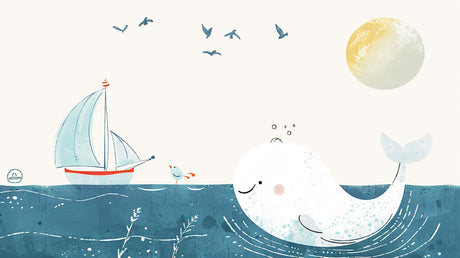 Design file showing detailed whale and sailboat pattern on crisp white background