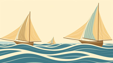 Vintage sailing boats wallpaper design file showing detailed pattern and color scheme