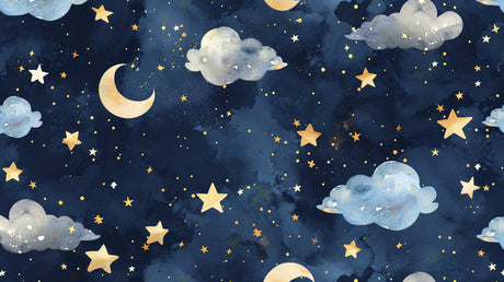 Night sky wallpaper design file showing detailed star pattern and moon elements