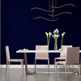 Night sky mural installed in a reading nook, demonstrating the sparkle effect in daylight