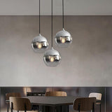Modern Glass Pendant Light  Smokey Globe Design - Detailed view