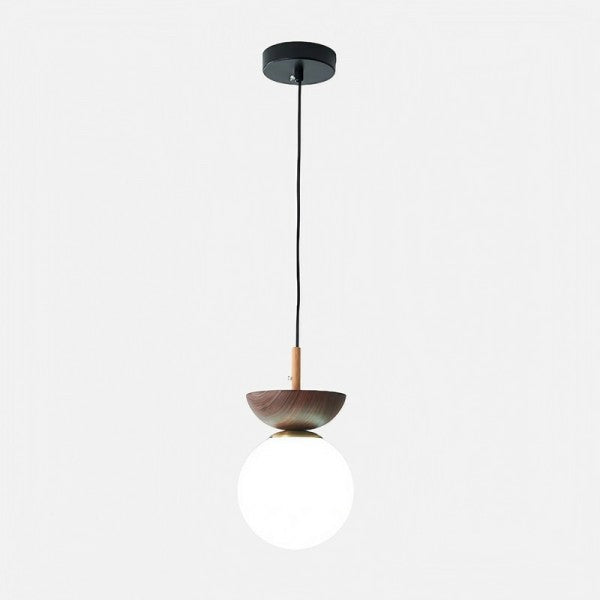 Nordic Pendant Light  Wood and Glass Semi-Dome Design - Product detail 8