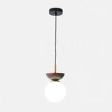 Nordic Pendant Light  Wood and Glass Semi-Dome Design - Product detail 8