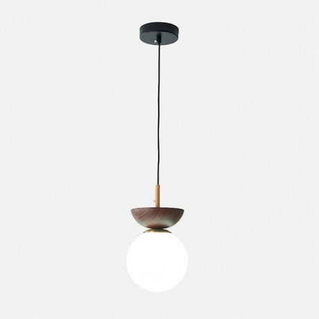 Nordic Pendant Light  Wood and Glass Semi-Dome Design - Product detail 8
