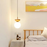Nordic Pendant Light  Wood and Glass Semi-Dome Design - Product detail 4