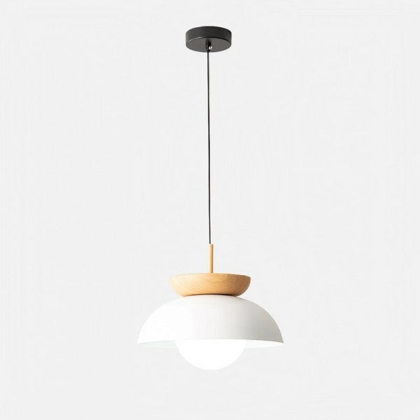 Nordic Pendant Light  Wood and Glass Semi-Dome Design - Product detail 7