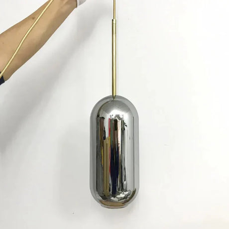 Modern Glass Pendant Light  Gold Mesh Iron Shade - Product detail 7