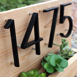 Modern House Numbers  Black Metal Address Plaque - Detailed view