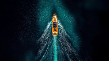 Turquoise ocean yacht design file showing detailed aerial view pattern