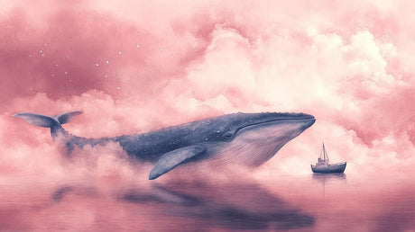 Dreamy whale design file showing detailed pink clouds and marine pattern